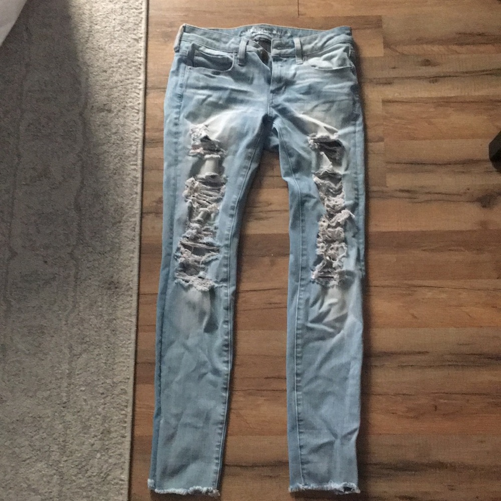 American Eagle distressed skinny jeans